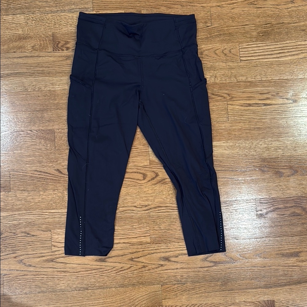 lululemon athletica Black fast and free crop II - 19”